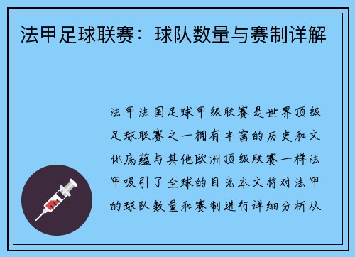 法甲足球联赛：球队数量与赛制详解